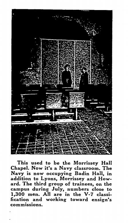 The Navy used the chapel as a classroom