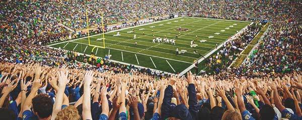 Student section in Notre Dame Stadium