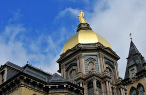 View of the Golden Dome on the Main Building at the Univ of Notre Dame