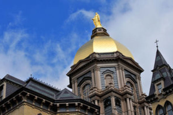 View of the Golden Dome on the Main Building at the Univ of Notre Dame