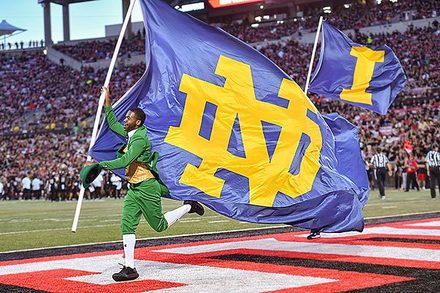 The 'Leprechaun' Celebrating in the endzone. Learn More about our Mascots