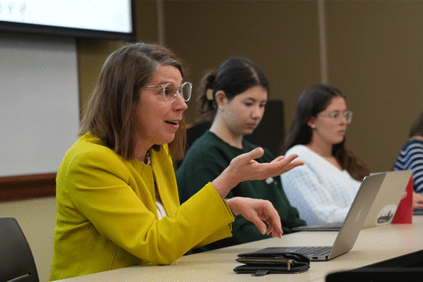 Dr. Connie Mick teaches a Poverty Studies course.