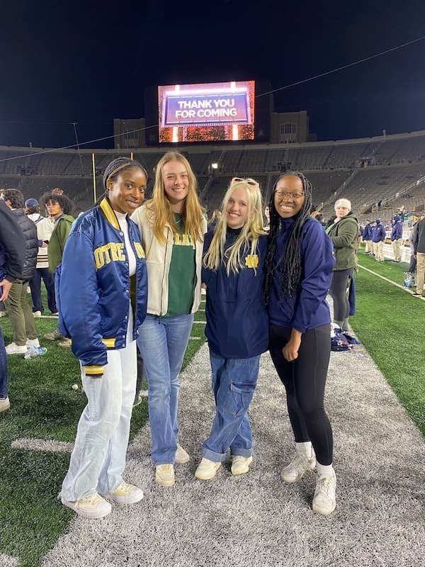 Savannah and her roommates at the last home football game
