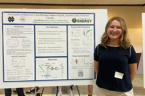 Sara Murray '25 presenting research at COS-JAM in the spring of 2024