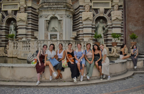 Yosibel Cabrera with her architecture cohort in Rome.